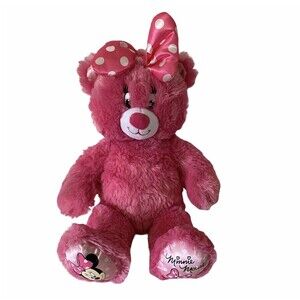 Build A Bear BAB Downtown Disney Exclusive Pink Minnie Mouse Bear Retired EUC